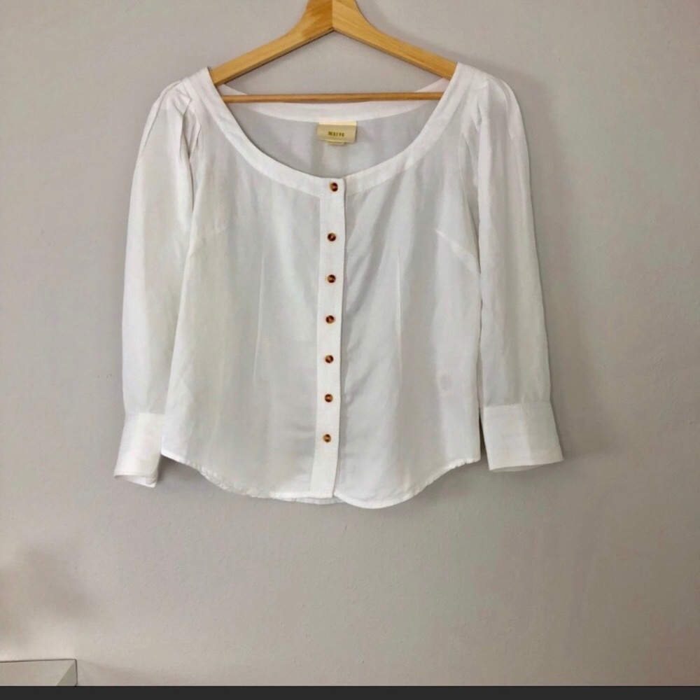 Anthropologie Maeve Puffer Sleeve Blouse